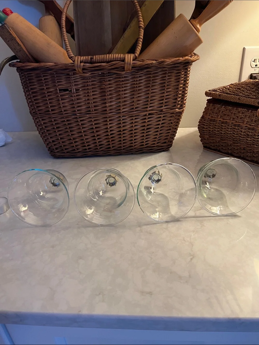 4 VTG  peg votive cups Home Interiors Glass